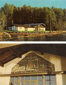 2~Postcards AK Alaska  VISITOR CENTER~TLINGIT HOUSE & CREST  Sitka National Park