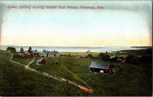 Lower Landing Showing Transfer Boat Pelican, Vicksburg MS Vintage Postcard K55