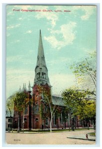 c1910 First Congregational Church Lynn Massachusetts MA Unposted Postcard 