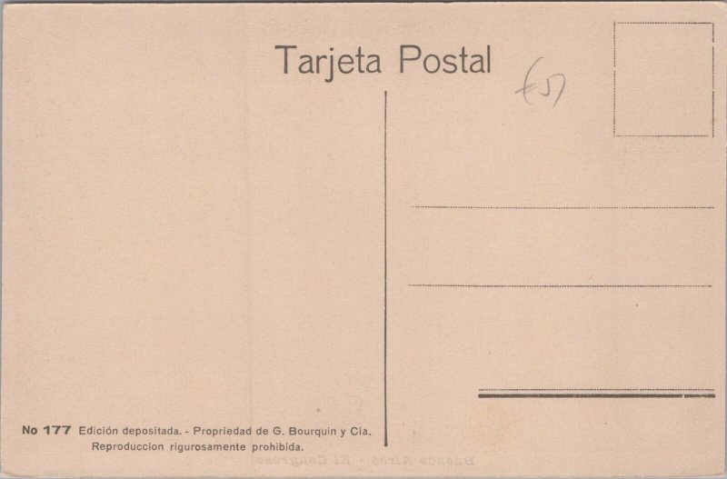 Argentina Buenos Aires EL Congreso Vintage Postcard C367