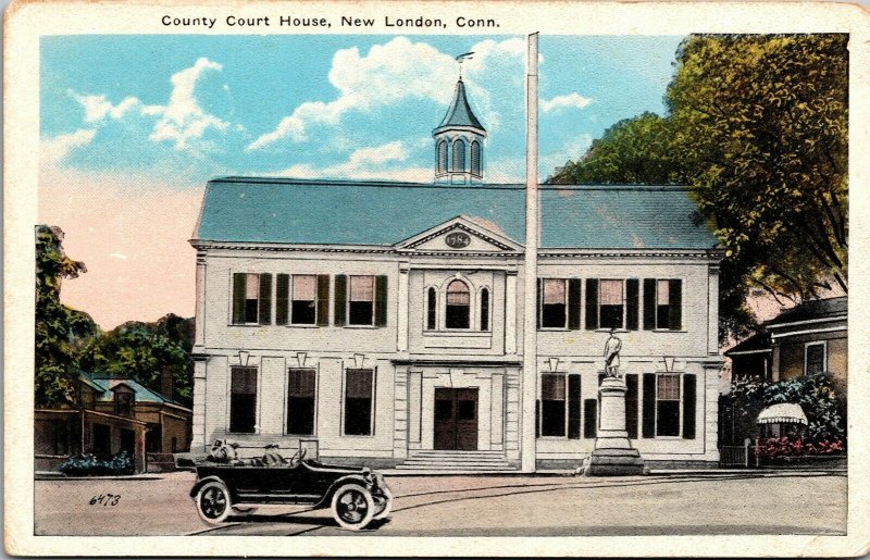 Vtg New London Connecticut CT County Court House 1910s Postcard