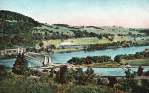 Vintage Postcard 1910's Suspension Bridge Little Falls New York N.Y.