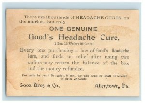 1880's Good Bros. & Co Good's Headache Cure Quack Medicine Man On Hook A P175