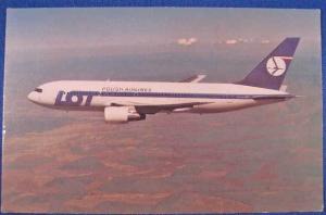 Polish Airlines Jet Airplane Postcard