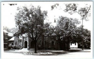 RPPC  ALLEGAN, Michigan MI ~ METHODIST CHURCH  ca 1940s  Real Photo Postcard 