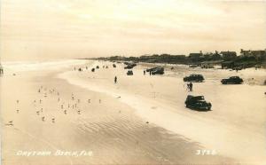 Autos Beach Daytona Beach Florida 1930s RPPC Real photo postcard 10229