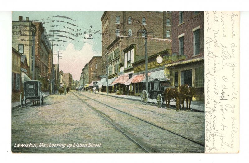 ME - Lewiston. Lisbon Street ca 1907
