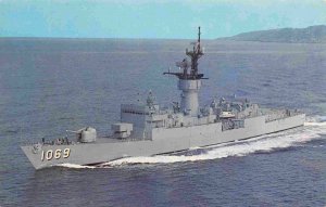 USS Bagley DE-1069 Destroyer US Navy Ship chrome postcard