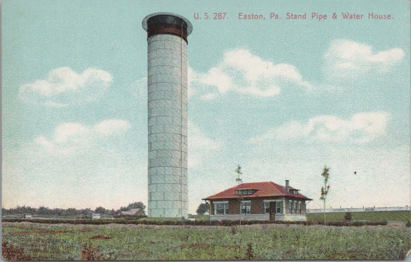 Postcard Easton PA Stand Pipe and Water House 1908