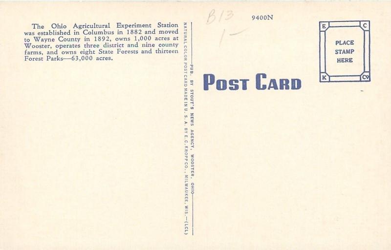 Wooster Ohio~Agricultural Experimental Station~Forest Arboretum~1940s Linen