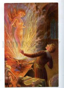 226715 Alchemist NUDE WITCH in Fire by Von DAMM Vintage PFB