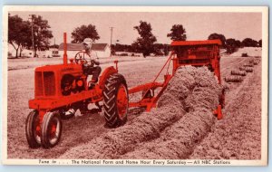 1950 Allis Chalmer Model WD Tractor The Roto Baler Farming Milwaukee WI Postcard