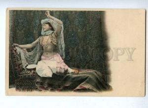 187538 Semi-Nude BELLY DANCER in HAREM Vintage tinted PC