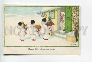 477355 Pauli EBNER Kids PIERROT Happy birthday Vintage postcard #1235