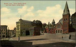 Norwich CT Union Square Street Scene c1910 Postcard #4