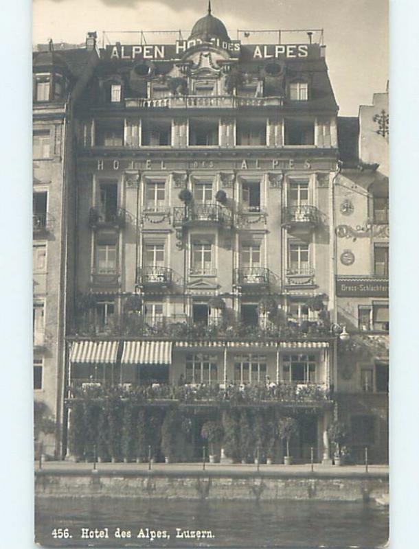 old rppc ALPES HOTEL Lucerne - Luzern Switzerland HM1447