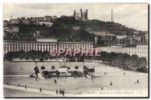 Old Postcard Lyon Bellecour Square Set