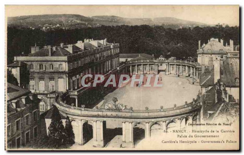 Nancy Old Postcard Hemiccyle the career Government Palace