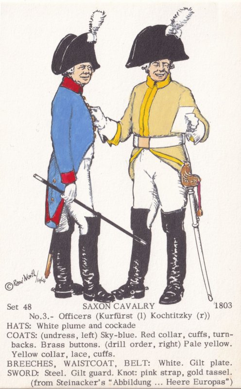 Saxon Cavalry NCO Kurfurst Kochritzky Regiment Napoleonic War PB Postcard