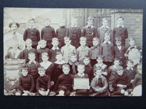 Staffordshire WESTMINSTER ROAD SCHOOL Class 13 Portrait & Shield Old RP Postcard