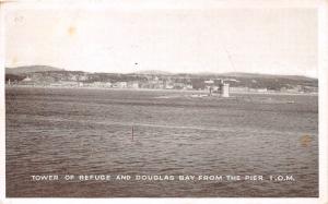 ISLE OF MAN UK TOWER OF REFUGE & DOUGLAS BAY FROM PIER POSTCARD POSTMARK 1950s 