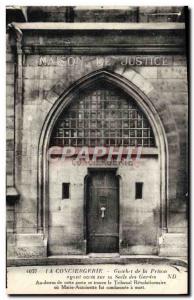 Old Postcard Prison Paris Conciergerie prison Bank having access to the guard...