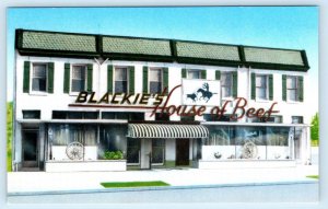 WASHINGTON, D.C. ~ Roadside BLACKIE'S HOUSE of BEEF Restaurant 1950-60s Postcard