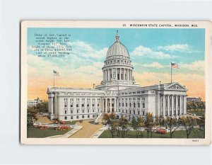 Postcard Wisconsin State Capitol, Madison, Wisconsin