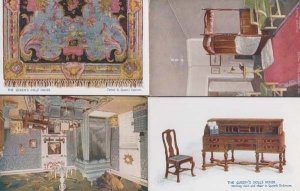 Queens Dollhouse Dolls House London Bedroom Writing Desk 4x Antique Postcard