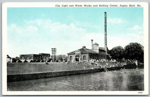 Vtg Poplar Bluff Missouri MO City Lights & Water Works Bathing Center Postcard