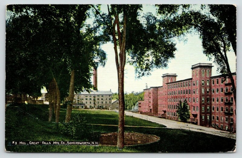 Somersworth New Hampshire~Great Falls Manufacturing Co Factory~#3 Mill~c1910 