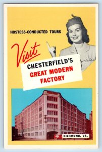 c1920 Hostess Conducted Tours Chesterfield's Richmond Virginia Vintage Postcard