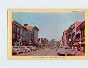 Postcard Market Street Looking West, Sunbury, Pennsylvania