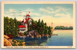 Thousand Islands New York~Castle Rest @ Pullman Estate~PM 1938~Linen Postcard