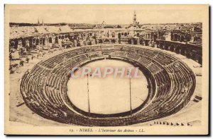 Postcard Old Nimes L & # 39Interieur Des Arenes