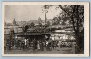 The British 4th Army Railroad Cannon Big Bertha RPPC Photo Antique Postcard