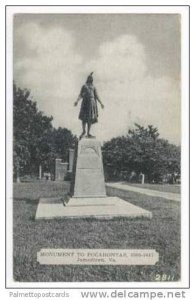 Monument To Pocahontas, Jamestown, Virginia, 20-40s