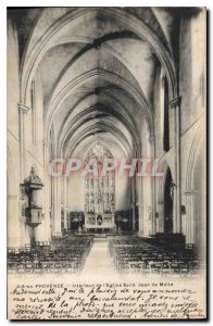 Old Postcard Aix en Provence Interior of the Church of Saint John of Malta