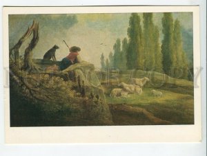 454383 USSR 1971 year Hubert Robert shepherd boy postcard