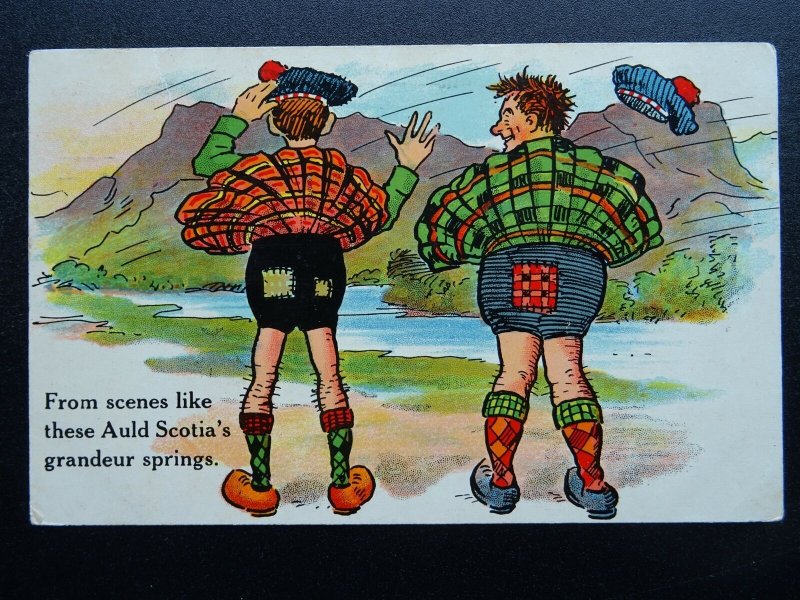 Scottish Comic SCENES LIKE THESE AULD SCOTIA..... c1912 Postcard by National