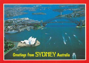 Aerial View Of Harbour Greetings From Sydney Australia