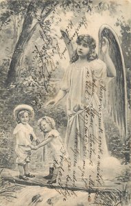 Children guardian angel 1906 fantasy postcard