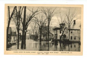 VT - Montpelier. Nov 4, 1927 Flood, Barre Street Looking Toward Main Street