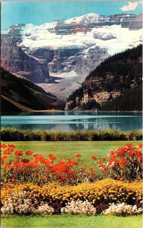 Lake Louise Canadian Rockies Banff National Park Postcard VTG UNP Plastichrome  