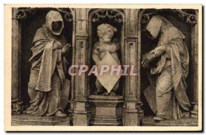 Old Postcard Brou Church Bourg Figures of the mausoleum of Margaret of Bourbo...