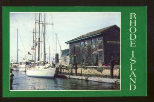 Newport, Rhode Island/RI Postcard, Boats Docked At Bannister's Wharf