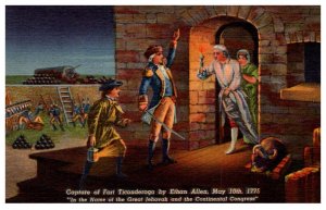 New York  Fort Ticonderoga  Capture of Fort by artist Ethan Allen