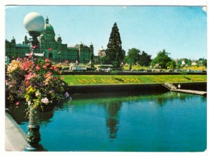 Inner Harbour, Parliament Building, Victoria BC, Chrome Postcard #1