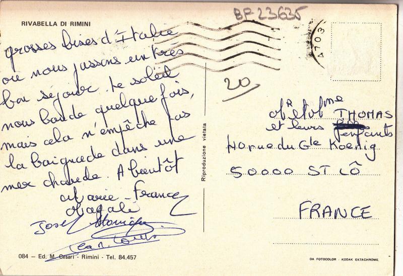 BF23635 rivabella di rimini   italy   front/back image