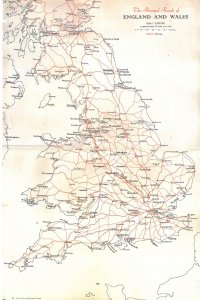 The Principal Roads of England and Wales, 1961 17 X 11 inch Map